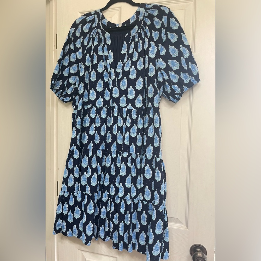 Crown & Ivy Blue and White Patterned Dress